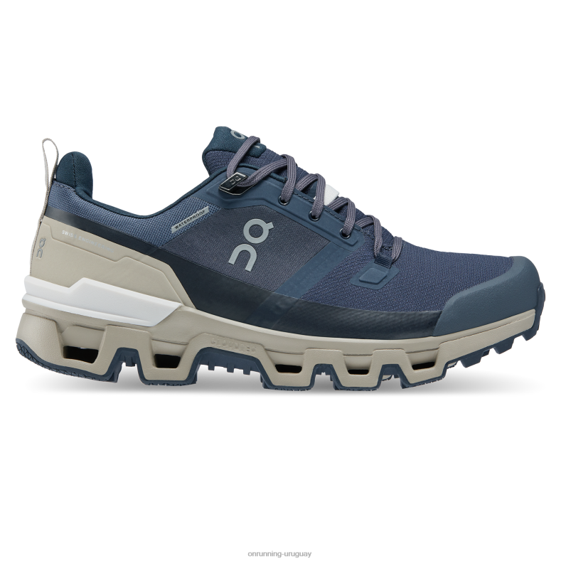 On Running caminante de nubes impermeable mujer JV6F622 azul marino/desierto